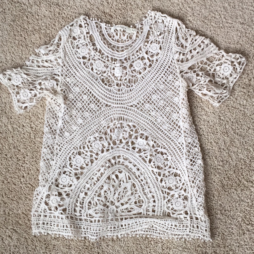 Crocheted cream top